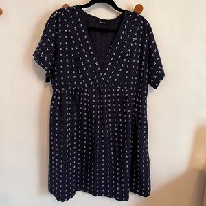 Madewell Navy Dress with White Accents